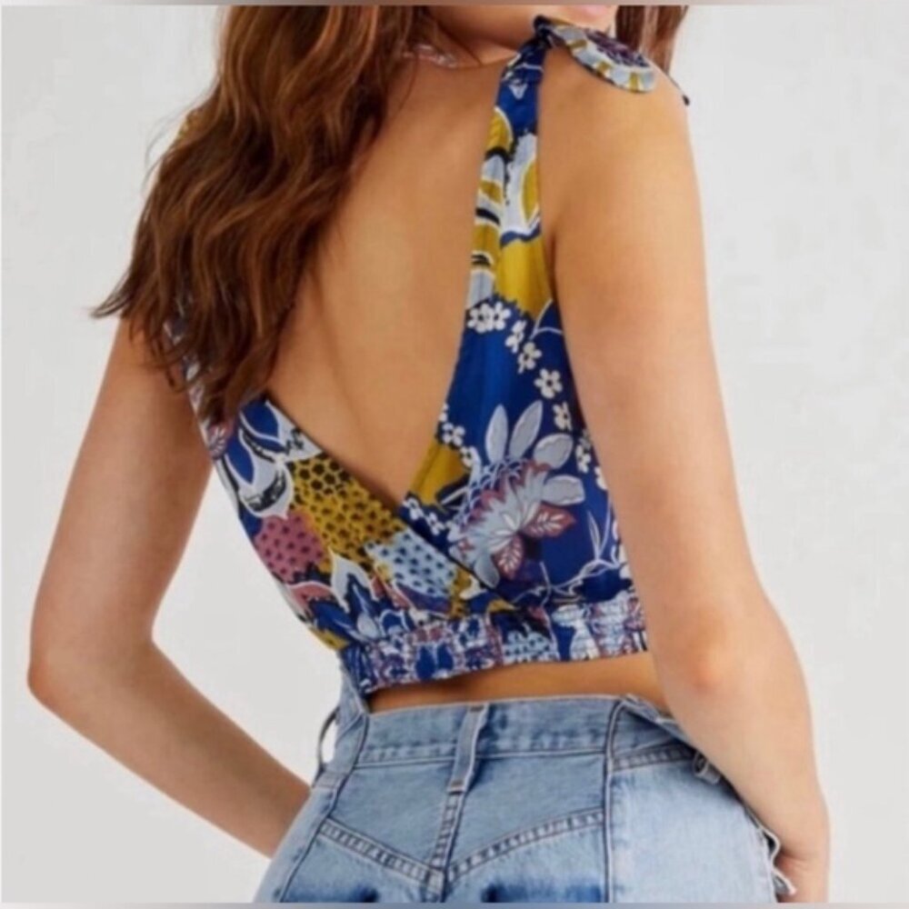NWT FREE PEOPLE Ocean Combo Weekend in Montauk Cropped Tank Top‎ OB1338373 Sz M - Picture 3 of 12